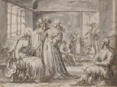 null Entourage d’Abraham BOSSE (1602-1676)
Visiter les prisonniers
Plume et encre...