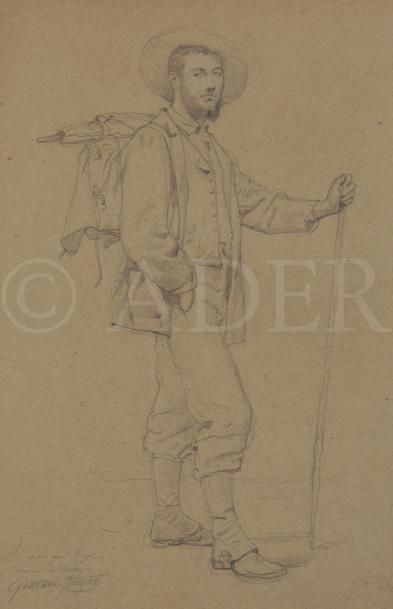 null Gustave JACQUET (1846-1909)
Portrait du peintre Lionel Royer
Mine de plomb.
Signé...