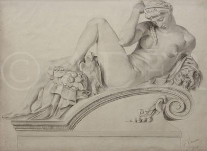null Léon-François COMERRE (1850-1916)
Étude de sculpture, 1900
Crayon noir et estompe.
Signé...