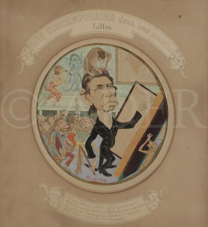 null Alfred LE PETIT (1841-1909)
Les Contemporains dans leur assiette - Littré
Encre...