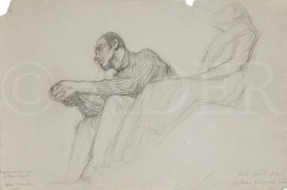 null Henri MARTIN (1860-1943)
Deux figures assises (étude pour le plafond de l’Hôtel...