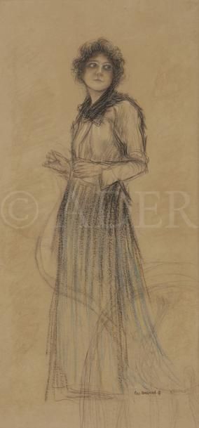 null Pascal DAGNAN-BOUVERET (1852-1929)
Femme en pied, vers 1900
Crayons noir et...