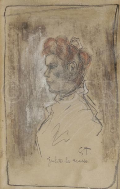null Théophile-Alexandre STEINLEN (1859-1923)
Juliette la rousse, vers 1900
Fusain...