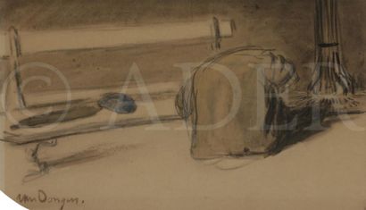 null Kees VAN DONGEN (1877-1968)
Sur un banc
Pierre noire, lavis d’encre et aquarelle...