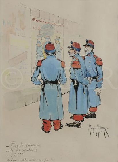 null Maurice MILLIèRE (1871-1946)
Ah mince ces gueules - La Pipe turque
Deux dessins...