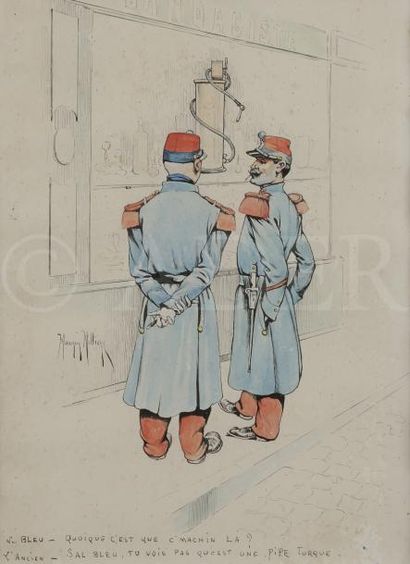 null Maurice MILLIèRE (1871-1946)
Ah mince ces gueules - La Pipe turque
Deux dessins...