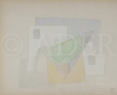null Léopold SURVAGE (1879-1968)
Ville à l’arbre, 1927
Aquarelle sur traits de crayon.
Signée...