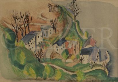 null Rodolphe T. BOSSHARD (1889-1960)
Village en bord de lac
Aquarelle.
Signée en...