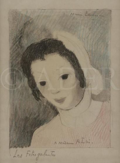 null Marie LAURENCIN (1885-1956)
Portrait de jeune femme, étude pour « Les Fêtes...