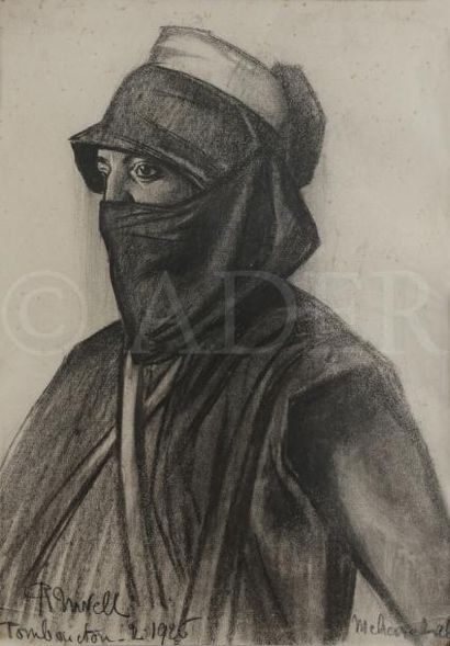 null Roger NIVELT (1899-1962)
Mali, femme en tenue traditionnelle, 1925
Fusain.
Signé,...
