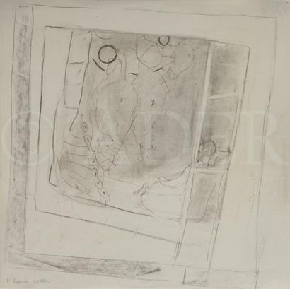 null Pierre LESIEUR (1922-2011)
Compositions avec figures, 1964
4 dessins au fusain...