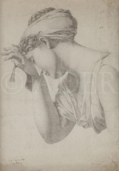 null Edme-Gratien PARIZEAU (1783-?)
Étude de femme en buste, d’après David, 1811
Crayon...