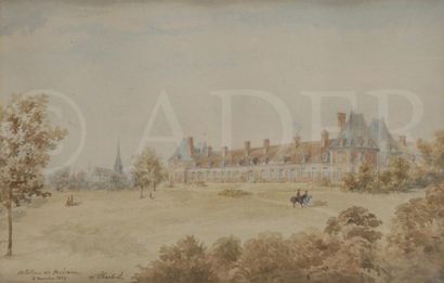 null Adolphe d’HASTREL (1805-1874/75)
Château de Brinon, 1859
Aquarelle.
Signée,...