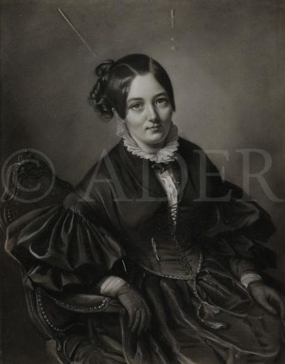null Attribué à Alexandre COLIN (1798-1875)
Portrait de femme assise
Crayon noir,...