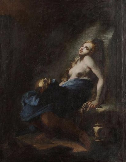 null Attribué à Michele ROCCA
(1666 - après 1751)
Madeleine en extase
Toile
38 x...