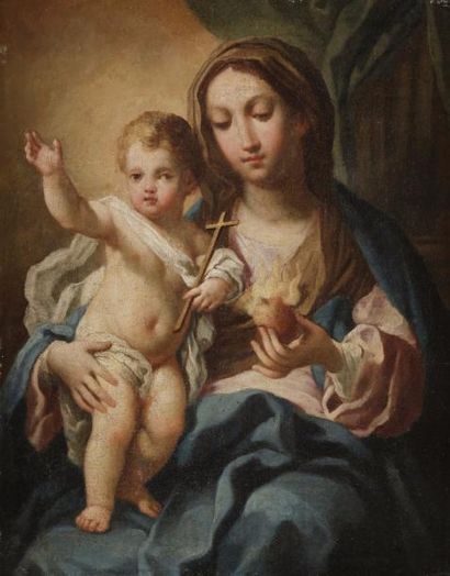 null École NAPOLITAINE du XVIIIe siècle, entourage Sebastiano CONCA
Vierge à l’Enfant
Sur...