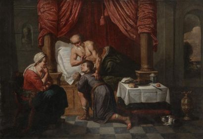 null Atelier de Willem van HERP
(Anvers, v. 1614-1677)
La Bénédiction de Jacob
Huile...