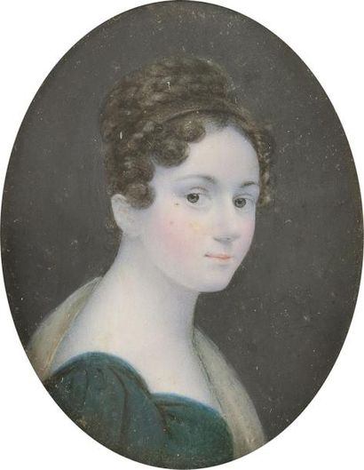 null Portrait présumé d’émilie Lachaud de Loqueyssie (Dresde, 1793-Paris, 1863),...
