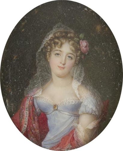 null Louis-Marie AUTISSIER
(Vannes, 1772 - Bruxelles, 1830).
Portrait présumé d’Isabelle...