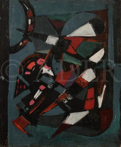 null Michel CADORET (1912-1985)
Composition, vers 1950
Huile sur panneau.
Non signée.
50...