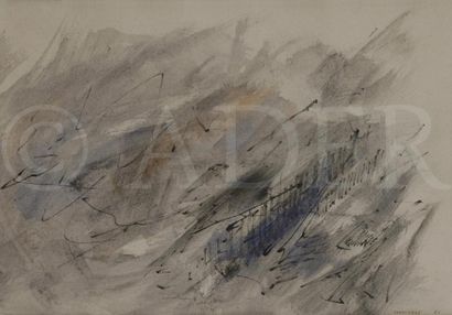null Albert CHAMINADE (1923-2010)
Composition, 1961
Dessin à l’encre et aquarelle.
Signé...