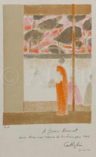 null Bernard CATHELIN (1919-2004)
Intérieur avec femme en kimono, 1975
Lithographie...