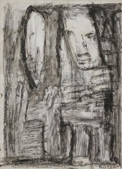 null Ida KARSKAYA [russe] (1905-1990)
Visages
Technique mixte sur papier.
Signée...