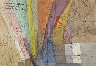 null Suzanne ROGER (1899-1986)
Au bois, 1979
Encre et aquarelle.
Signée, datée et...