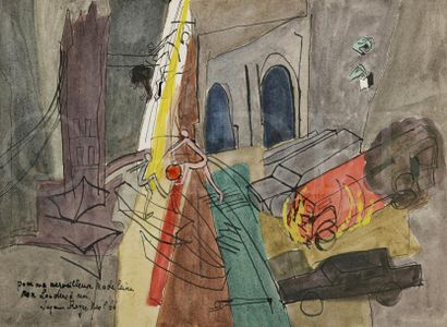 null Suzanne ROGER (1899-1986)
Mon Londres à moi, 1966
Encre et aquarelle.
Signée,...