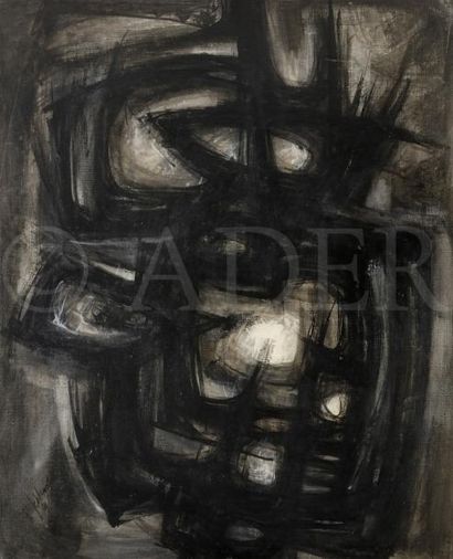 null Fernand SCHLEGEL (1920-2002)
Noir et blanc, 1969
Huile sur toile.
Signée et...