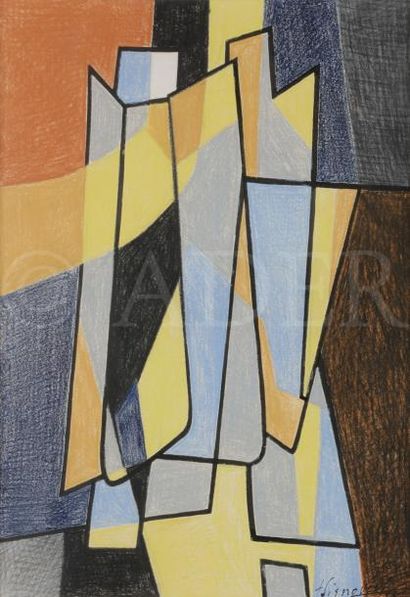 null Jean SIGNOVERT (1919-1981)
Composition, 1958
Pastel.
Signée et datée en bas...