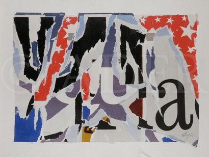 null Jacques VILLEGLE (né en 1926)
Planche pour Livre-objet
Tirage d’affiches lacérées...