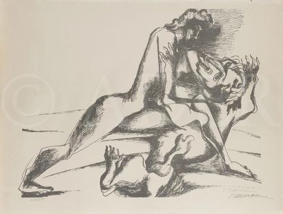 null Ossip ZADKINE (1890-1967)
Les Douzes travaux d’Hercule, Cerbère
Lithographie.
Signée...