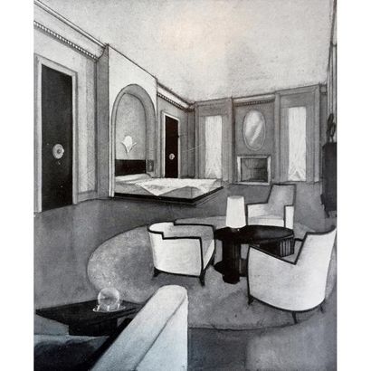 null Maison DOMINIQUE - André DOMIN (1883-1962) & Marcel GENEVRIèRE (1885-1967) 
Table...
