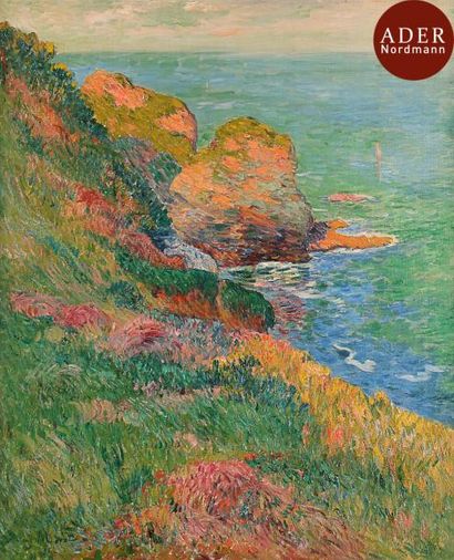 null Henry MORET (1856-1913)
Groix, Port Mélite, 1895
Huile sur toile.
Signée et...