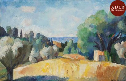 null Edy LEGRAND (1892-1970)
Paysage, 1922
Huile sur toile.
Signée et datée en bas...