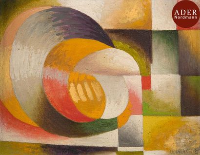 null Serge CHARCHOUNE (1888-1975)
Composition, vers 1942
Huile sur toile.
Signée...