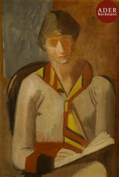 null André LHOTE (1885-1962)
Anne lisant, 1931
Huile sur toile.
Signée en haut à...