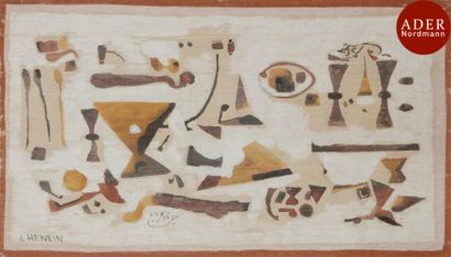 null Adam HENEIN [égyptien] (né en 1929)
Composition, 1976
Peinture sur papyrus.
Signée...