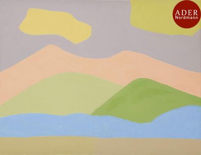 null Etel ADNAN [libanaise] (née en 1925)
Paysage, 2016
Huile sur toile.
Signée et...