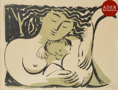 null Baltasar LOBO CASUERO [espagnol] 
(1910-1993)
Maternité
Lithographie en couleurs.
Signée,...