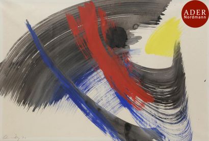 null Gérard SCHNEIDER (1896-1986)
Composition, 1974
Acrylique sur papier.
Signée...