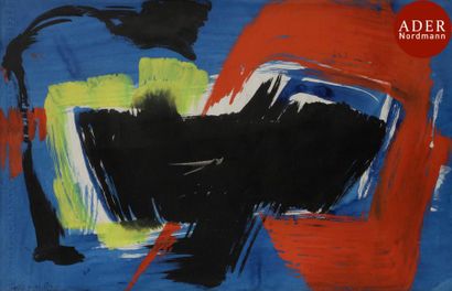 null Gérard SCHNEIDER (1896-1986)
Composition, 1967
Gouache.
Signée et datée en bas...