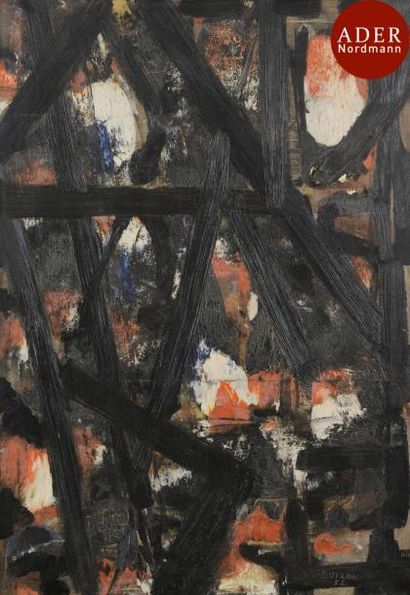 null Jacques DUTHOO (1910-1960)
Composition, 1952
Huile sur toile.
Signée et datée...
