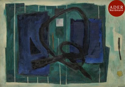 null Henri GOETZ [franco-américain] 
(1909-1989)
Composition, 1954
Huile sur toile.
Signée...