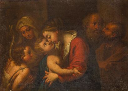 null École GENOISE du XVIIe siècle
Vierge à l’Enfant avec saint Jean-Baptiste et...
