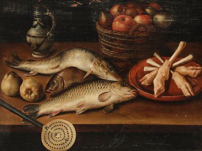 null Attribué à Cornelis Jacobsz DELFF (1570 / 71 - 1643)
Nature morte aux poissons,...