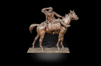 null Arthur Marie DU PASSAGE (1838-1909)
Le Contrebandier
Epreuve en bronze patiné.
Signée...