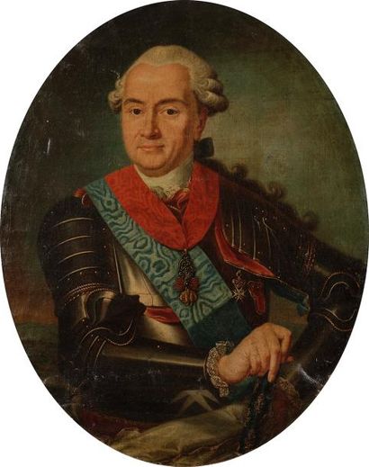 null École FRANçAISE du XVIIIe siècle
Portrait de Philippe de Noailles
Toile ovale.
(accidents...