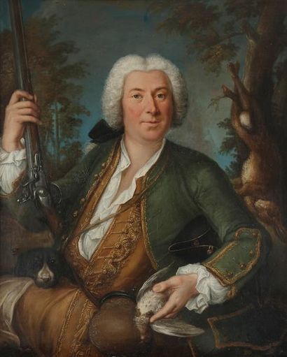 null Attribué à Jacques François DESLYENS (1684 - 1761)
Portrait d’un chasseur dans...